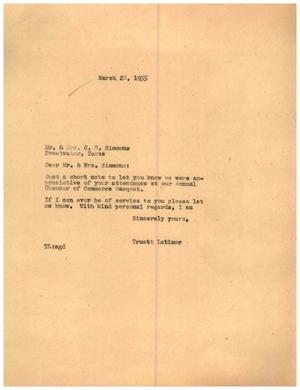 [Letter from Truett Latimer to Mr. and Mrs. C. R. Simmons, March 28, 1955]