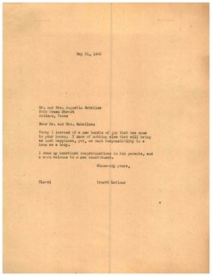 [Letter from Truett Latimer to Mr. and Mrs. Augustin Seballos, May 31, 1955]