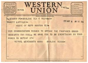 [Letter from Retail Merchants Association to Truett Latimer, May 6, 1955]