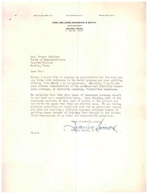 [Letter from Travis Smith to Truett Latimer, March 8, 1955]