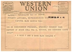 [Letter from W. R. Reid to Truett Latimer, March 28, 1955]