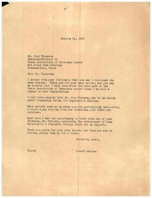 [Letter from Truett Latimer to Brad Thompson, January 31, 1955]