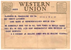 [Letter from E. S. Stewart, Jr. to Truett Latimer, February 2, 1955]