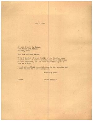 [Letter from Truett Latimer to Mr. and Mrs. B. R. Selman, May 2, 1955]