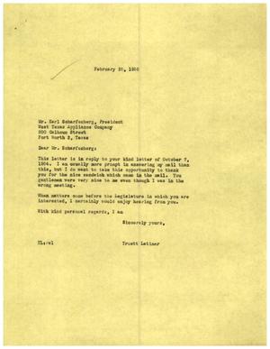 [Letter from Truett Latimer to Karl Scharfenberg, February 28, 1955]