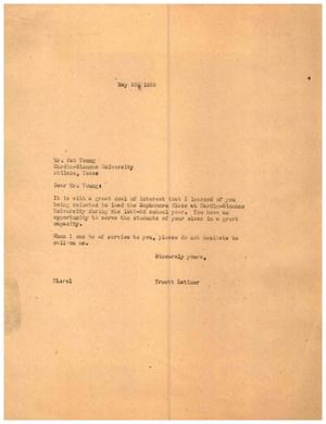 [Letter from Truett Latimer to Pat Young, May 30, 1955]