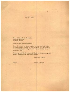 [Letter from Truett Latimer to Mr. and Mrs. J. R. Stevenson, May 31, 1955]