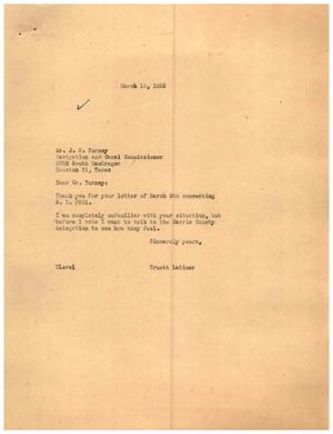 [Letter from Truett Latimer to J. G. Turney, March 15, 1955]