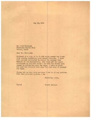 [Letter from Truett Latimer to Fred Starbuck, May 18, 1955]