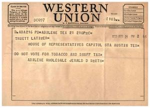 [Telegram from Jerald D. Smith, April 21, 1955]