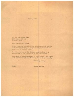 [Letter from Truett Latimer to Mr. and Mrs. Clois Tarr, June 6, 1955]