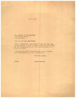 [Letter from Truett Latimer to Mr. and Mrs. C. S. Shuffield, May 2, 1955]