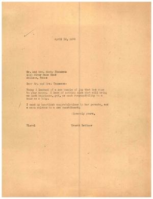[Letter from Truett Latimer to Mr. and Mrs. Monty Thomason, April 19, 1955]