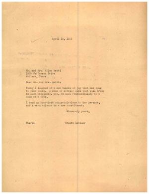 [Letter from Truett Latimer to Mr. and Mrs. Allen Ratti, April 19, 1955]