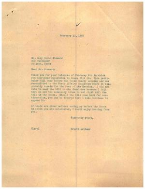[Letter from Truett Latimer to Dr. Mary Booth Steward, February 10, 1955]