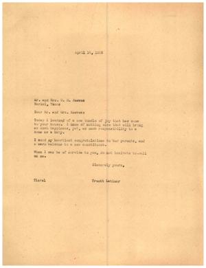 [Letter from Truett Latimer to Mr. and Mrs. G. M. Reeves, April 14, 1955]