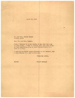 [Letter from Truett Latimer to Mr. and Mrs. Billie Rucker, April 25, 1955]