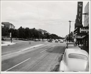 [View looking south on Guadalupe Street, "the Drag", at 24th Street]
