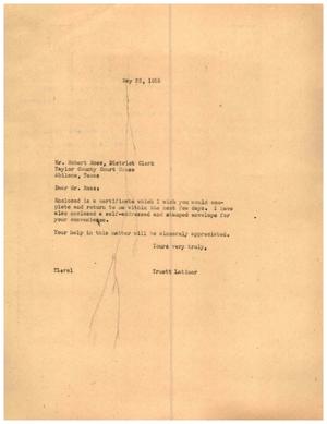 [Letter from Truett Latimer to Robert Ross, May 23, 1955]