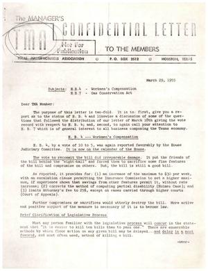[Letter from Ed C. Burris to Members of the Texas Manufacturers Association, March 29, 1955]