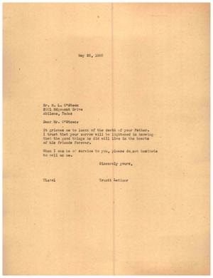 [Letter from Truett Latimer to M. L. O'Steen, May 23, 1955]
