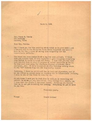 [Letter from Truett Latimer to Mrs. Frank D. Travis, March 2, 1955]