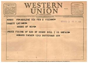[Letter from Howard Tucker to Truett Latimer, February 2, 1955]
