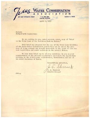 [Letter from J. E. Sturrock to the Members of the Fifty-Fourth Legislature, April 1, 1955]