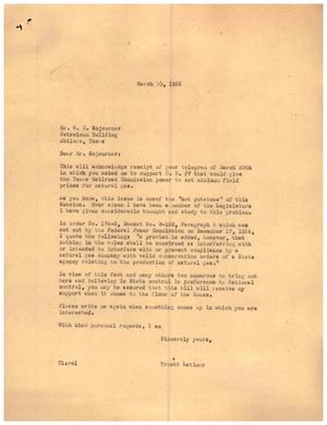 [Letter from Truett Latimer to W. C. Sojourner, March 30, 1955]