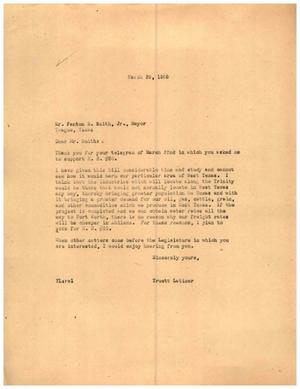 Primary view of object titled '[Letter from Truett Latimer to Fenton R. Smith, Jr., March 29, 1955]'.