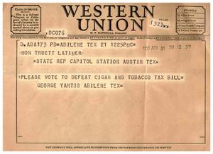 [Letter from George Yantis to Truett Latimer, April 21, 1955]