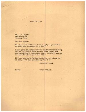 [Letter from Truett Latimer to C. W. Rogers, April 19, 1955]