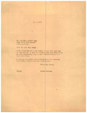 [Letter from Truett Latimer to Mr. and Mrs. Robert Rupp, May 2, 1955]