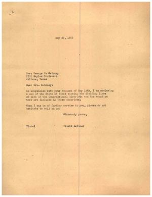 [Letter from Truett Latimer to Mrs. George H. Swinney, May 23, 1955]