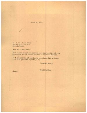 [Letter from Truett Latimer to Mr. and Mrs. T. H. Odum, March 25, 1955]