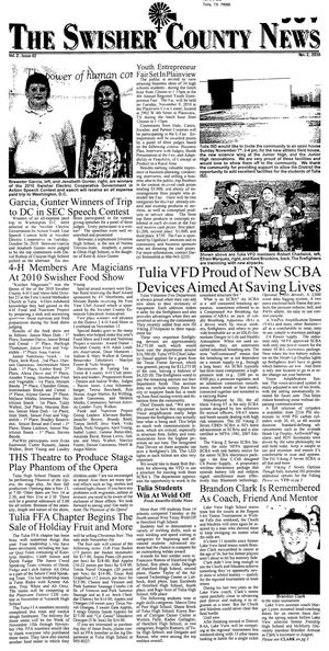 The Swisher County News (Tulia, Tex.), Vol. 2, No. 42, Ed. 1 Tuesday, November 2, 2010