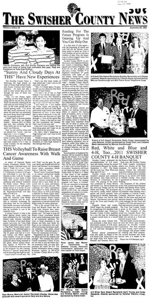 The Swisher County News (Tulia, Tex.), Vol. 3, No. 38, Ed. 1 Wednesday, September 28, 2011