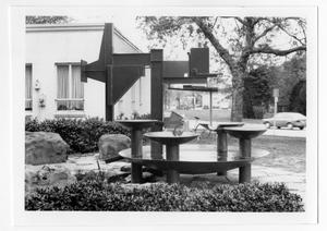 Primary view of object titled '[Arnold Austaad Fountain at the Emily Fowler Library]'.