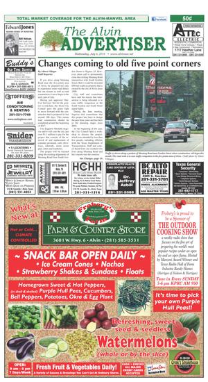 Primary view of object titled 'The Alvin Advertiser (Alvin, Tex.), Ed. 1 Wednesday, July 6, 2016'.