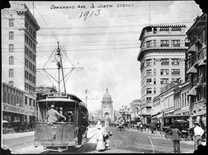 Primary view of object titled 'Congress Avenue with street rail'.
