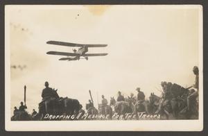 Primary view of object titled '[Airplane Above Troops]'.