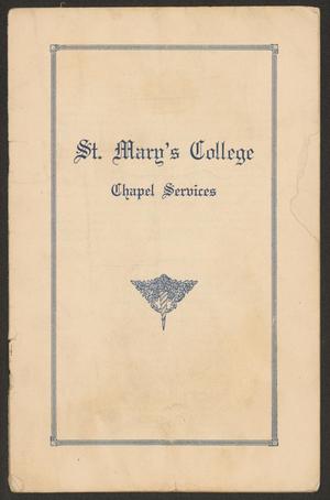 Primary view of object titled 'St. Mary's College: Chapel Services'.
