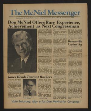 Primary view of object titled 'The McNiel Messenger (Alvarado, Tex.), Ed. 1 Monday, May 1, 1978'.
