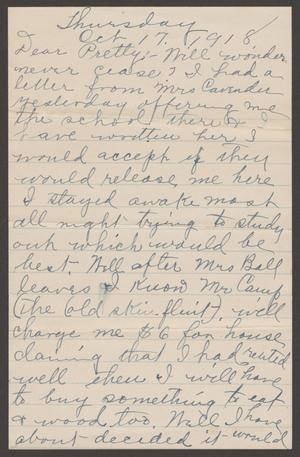 [Letter to Mittie Sorrell, October 17, 1918]