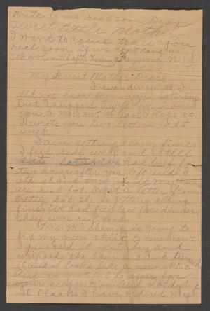 Primary view of object titled '[Letter from Mittie Sorrell to Georgia Pound Cavett, November 24, 1918]'.