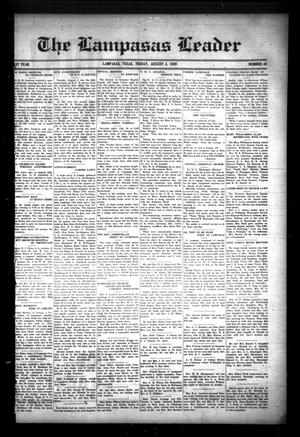 Primary view of object titled 'The Lampasas Leader (Lampasas, Tex.), Vol. [51], No. 43, Ed. 1 Friday, August 4, 1939'.