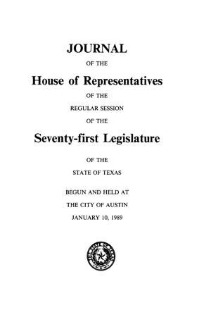 Primary view of object titled 'Journal of the House of Representatives of the Regular Session of the Seventy-First Legislature of the State of Texas, Volume 4'.