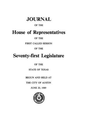 Primary view of object titled 'Journal of the House of Representatives of the First Called Session of the Seventy-First Legislature of the State of Texas, Volume 5'.