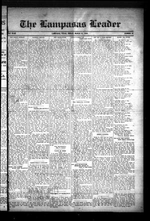Primary view of object titled 'The Lampasas Leader (Lampasas, Tex.), Vol. 51, No. 25, Ed. 1 Friday, March 31, 1939'.