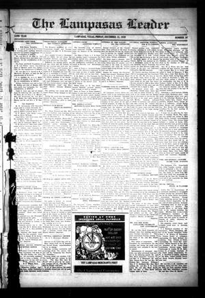 Primary view of object titled 'The Lampasas Leader (Lampasas, Tex.), Vol. 52, No. 10, Ed. 1 Friday, December 15, 1939'.